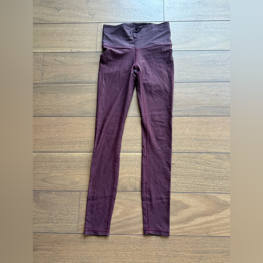 Lululemon Mapped Out HR Tight Camo Burgundy Leggings 28”